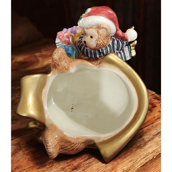 Fitz and Floyd Classics Teddy Bear in Sleigh Trinket Box in Original Box EUC - Picture 9 of 11